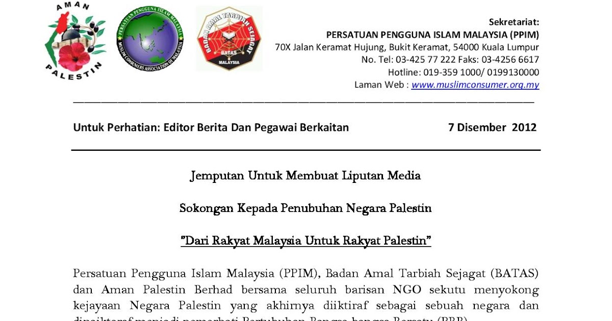 Surat Rasmi Kepada Menteri Besar Selangor - HRasmi