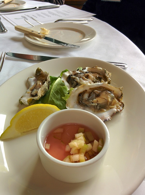 Fresh Oysters with Cucumber and Granny Smith Apple Mignonette