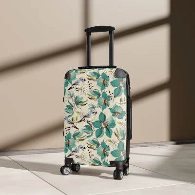 Chic Floral Suitcase, Travel Luggage, Stylish Carry-On, Unique Vacation Essential, Trendy Prints for Jetsetters