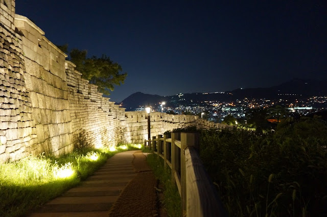Naksan Park Fortress Wall Night View