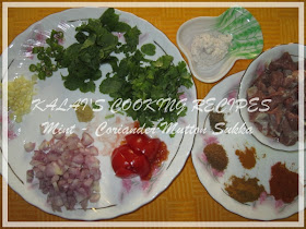 Mint - Coriander Mutton Masala Sukka Ingredients