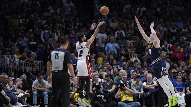 NBA Finals: Miami ties series with Nuggets at 1-1 after shooting well from 3-point range.