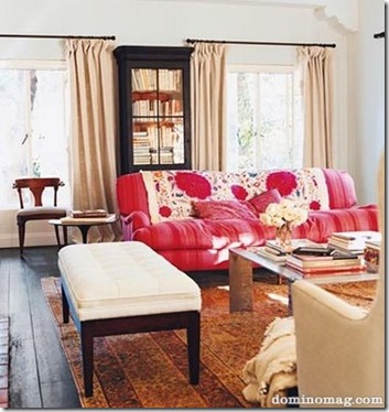 swish and swanky via domino amanda peet living room