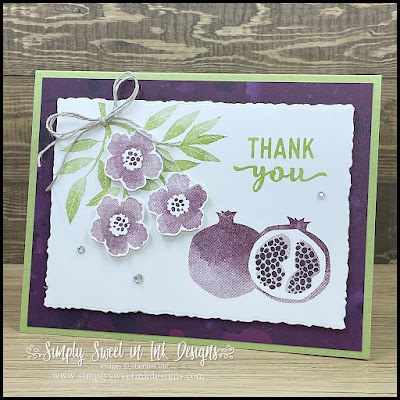 Free tutorial to make 3 easy and beautiful cards with the Perfect Pomegranate stamp set.