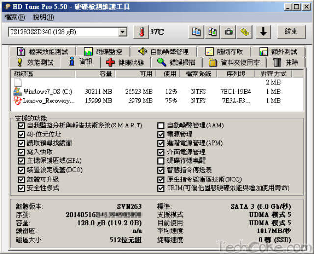 [開箱] 創見 340 系列 128GB 2.5 吋 SATA3 SSD 速度測試_301