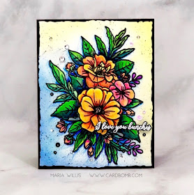 #cardbomb, Cardbomb, #mariawillis, Trinity Stamps, #cards, #cardmaking, #cardmaker, #stamp, #ink, #paper, #papercraft, #craft, #art, #diy, #watercolor, #flowers, #iloveyou, 