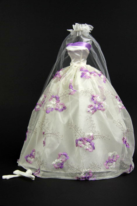 wedding white and purple dress
