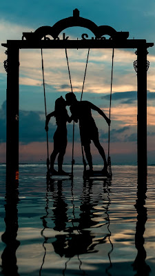 ocean, couple, kiss, love