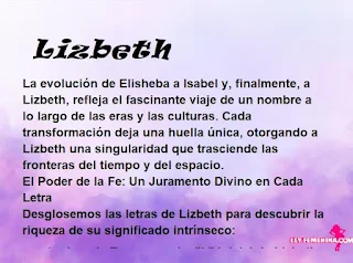 ▷ Significado del nombre Lizbeth