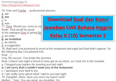  Download Soal dan Kunci Jawaban UAS Bahasa Inggris Kelas XI  Terbaru -  Prediksi Soal UAS Bahasa Inggris 2020 Kelas XI (11) Semester 2 SMA/SMK