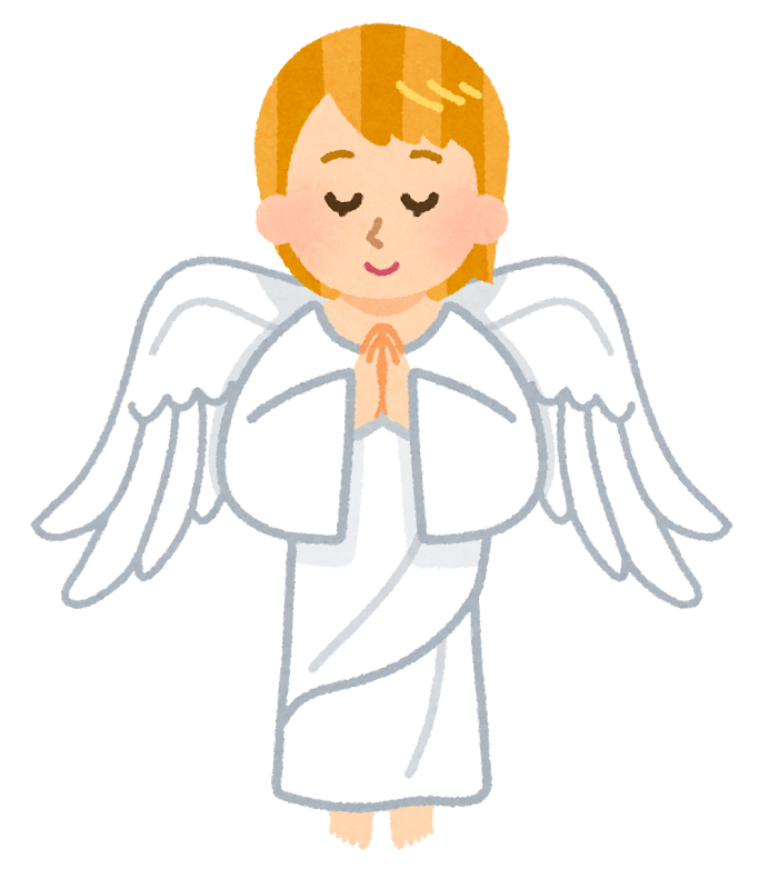 無料イラスト かわいいフリー素材集 お祈りをする天使のイラスト