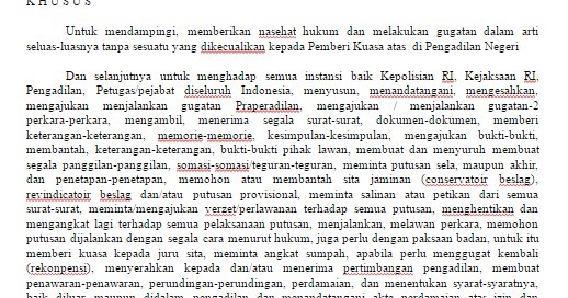 Contoh Format Surat Kuasa Khusus Terbaru dan Terlengkap 