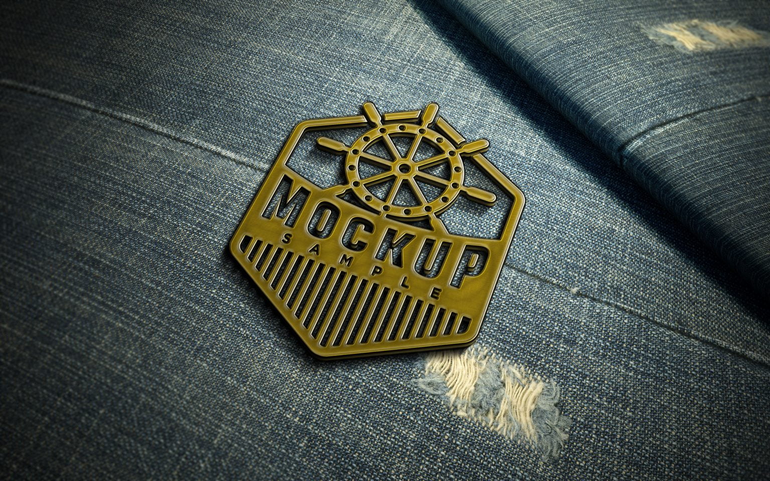 Download Free Download Metal Badge On Jeans Logo Mockup