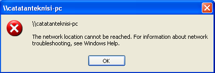 The network location cannot be reached
