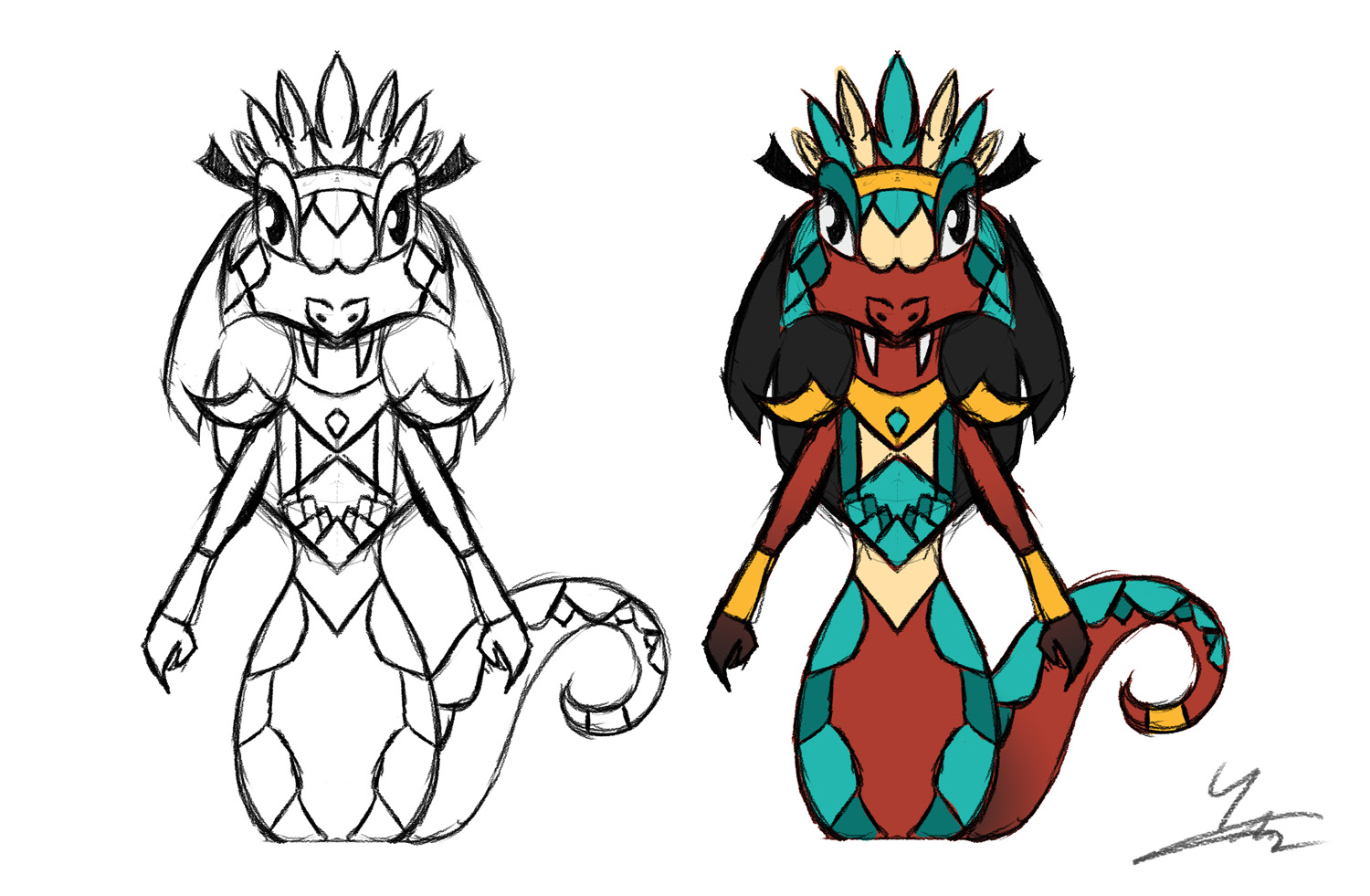  Naga  Character Design  Ilona s Illustrations