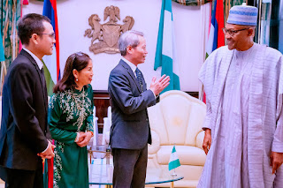President Muhammadu Buhari has receives in farewell audience, Mr Luong Quoc Thinh, the outgoing Ambassador of the Socialist Republic of Vietnam