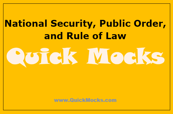 National Security, Public Order, and Rule of Law