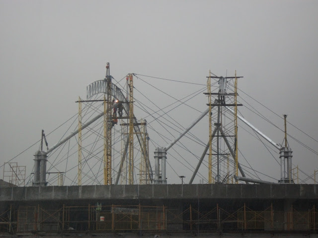 Full welding of trusses to pylon connection 