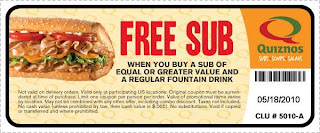 Quiznos BOGO printable coupon