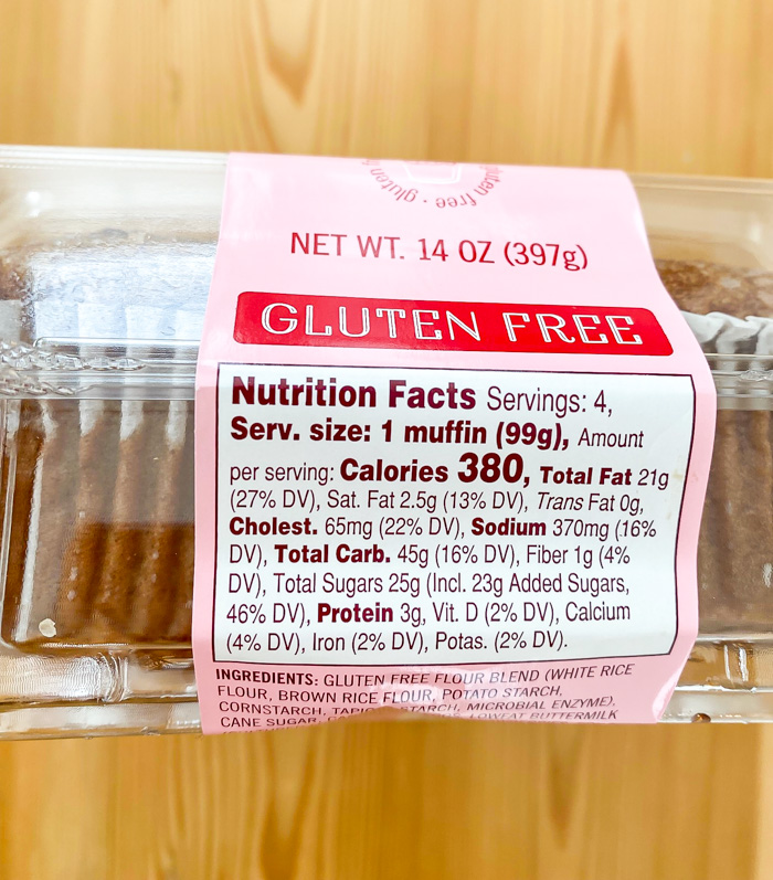 Trader Joe's Gluten-Free Strawberry Muffins nutrition info