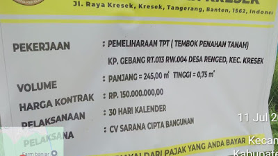 Proyeknya di soal, Pelaksana CV Sarana Cipta Bangunan: Sudah kami perbaiki