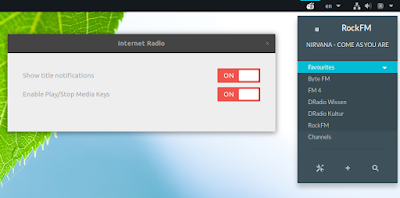 GNOME Shell Internet Radio extension GNOME Shell Internet Radio extension