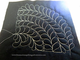 practice free motion quilting designs feather plumes