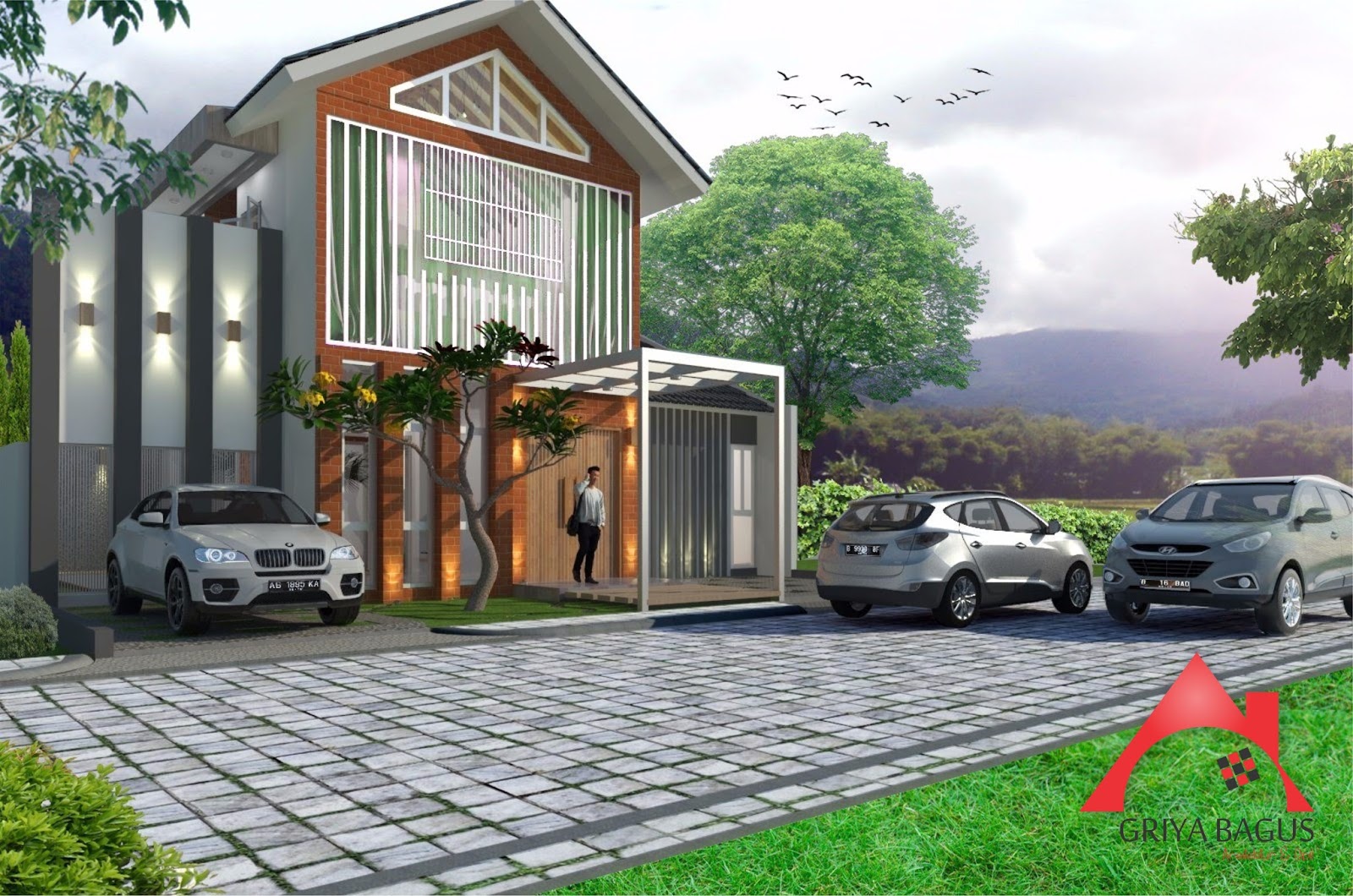  Desain  Eksterior Rumah Tropis  2 Lantai di Yogyakarta 