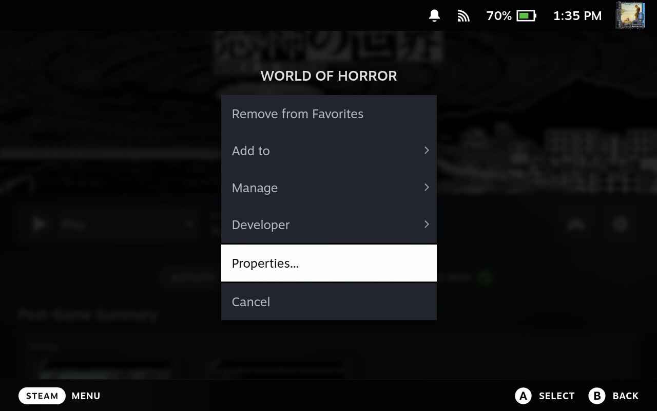 How to Fix Resolution for Steam Deck in WORLD OF HORROR