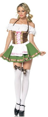 Blond girl sexy maid halloween dress 2