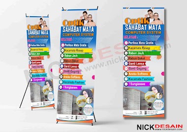 Contoh Desain Standing Banner Optik Keren | Percetakan Murah Tanjungbalai 