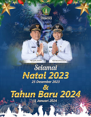 Bupati dan Wakil Bupati Jembrana Mengucapkan Selamat Natal dan Tahun Baru 2024