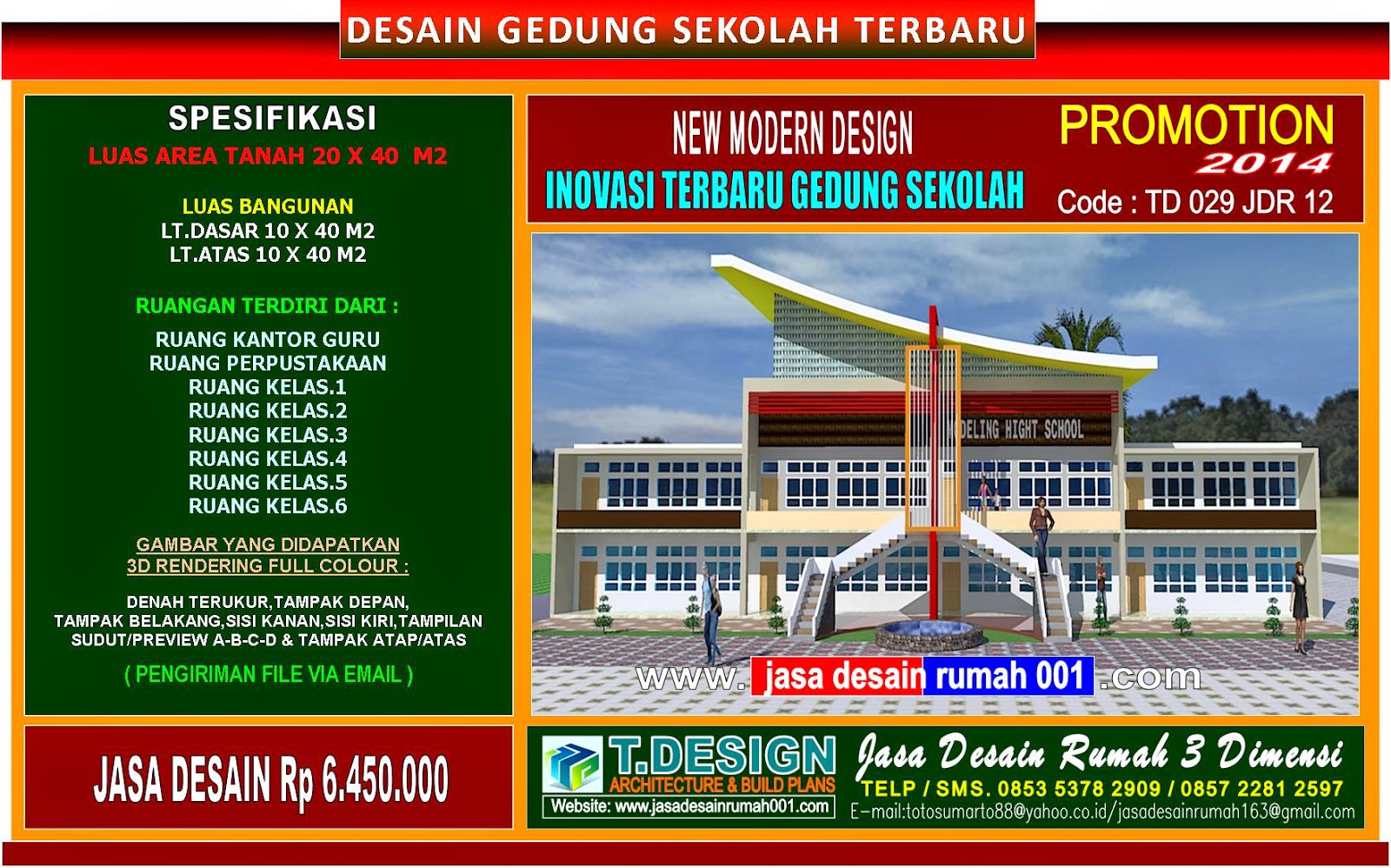 JASA DESAIN RUMAH T DESIGN DESAIN GEDUNG SEKOLAH MODERN