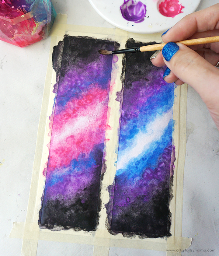 Watercolor Galaxy Bookmarks