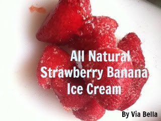 All Natural Strawberry Banana Ice Cream, Homemade, Spring, Ice Cream, Kids