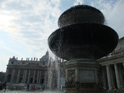 vatican fountain, rome italy,