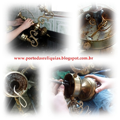 lustre de bronze - restauração - reciclagem - reforma de lustre