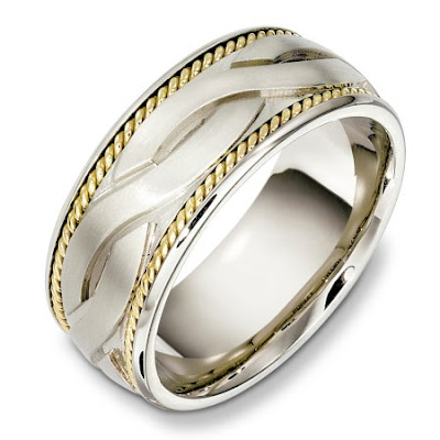 two tone wedding rings Wedding Rings Two Tone Gold And Platinum With Rope
