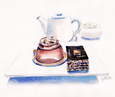 Afternoon Tea Watercolor - Paris Breakfasts