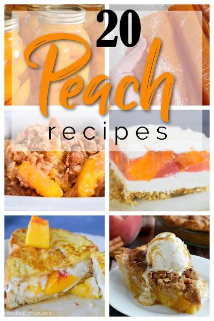 collage of peach recipes