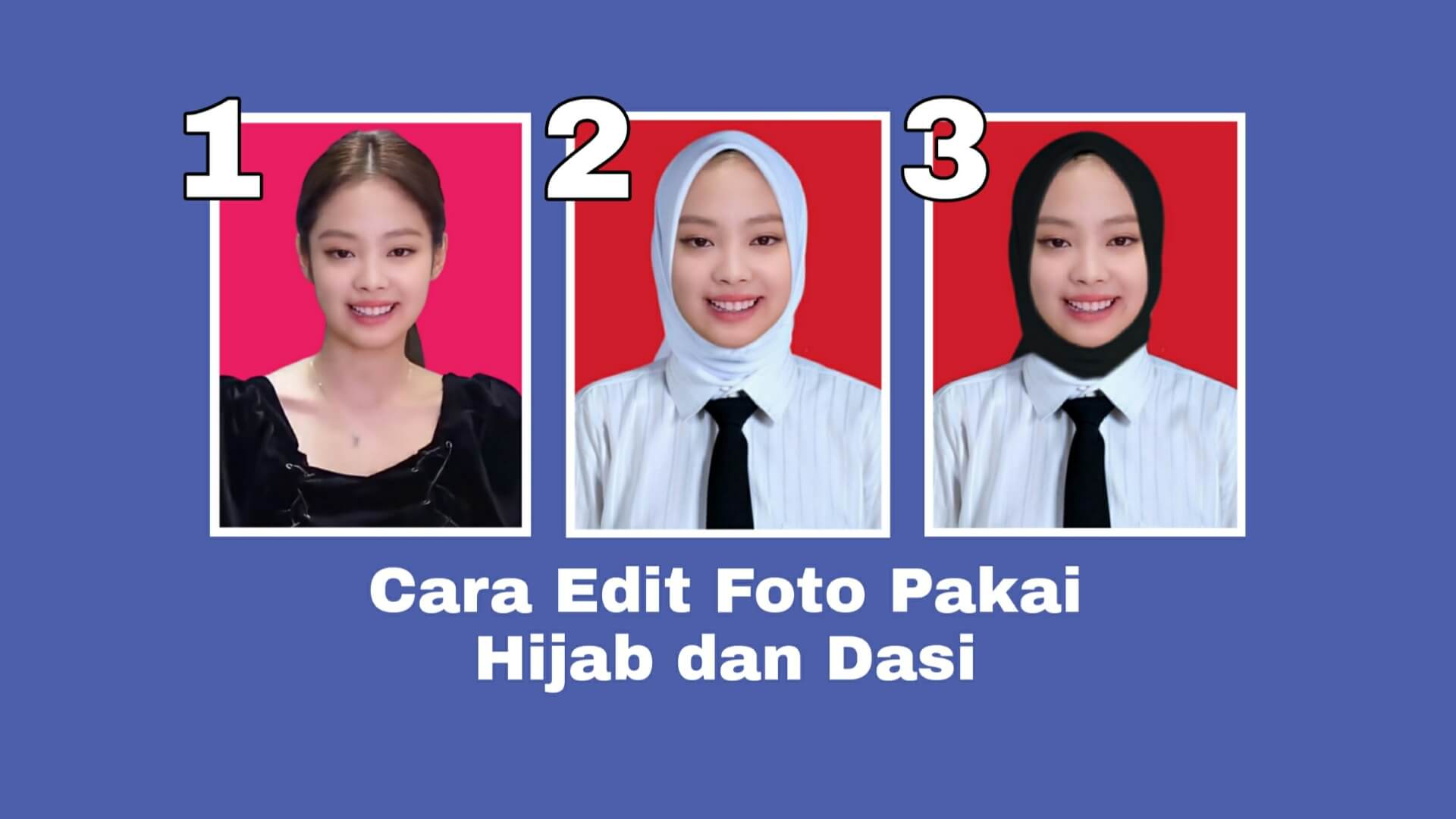 Aplikasi Edit Foto Pakai Kemeja Putih Berdasi Wanita Hijab Warna Hitam