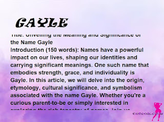 meaning of the name "GAYLE"