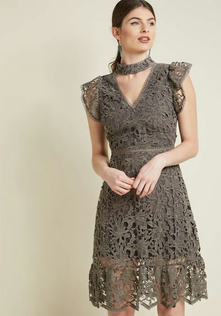 Grey-lace-Dress