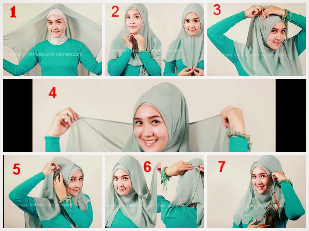  Cara memakai jilbab segi empat kerudung Belajar Cara Cara9