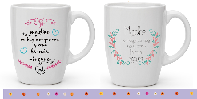 Dos tazas con diseño personalizado día de la madre