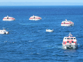 Several of the ship's lifeboats were used