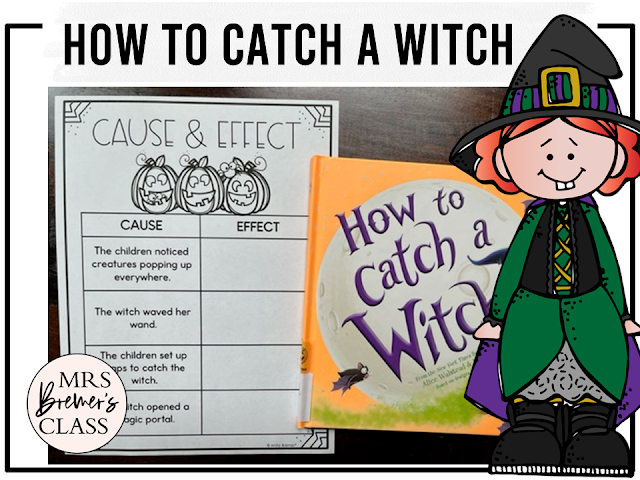 How to Catch a Witch book activities unit with companion worksheets, literacy printables, lesson ideas and a craft for Halloween in Kindergarten and First Grade