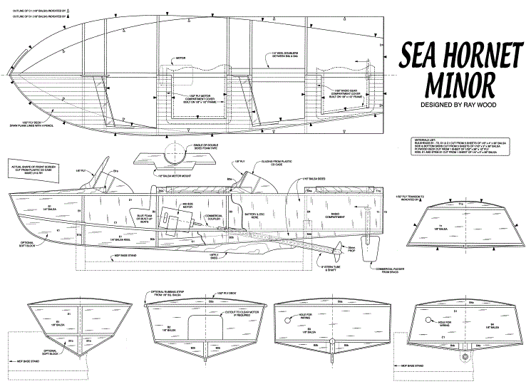  marins sur le bahut du mort: Plan maquette coque open Sea Hornet