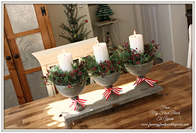 French Farmhouse- Christmas- Kitchen -table -centerpiece- French Country-From My Front Porch To Yours