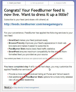 feedburner congrats setting